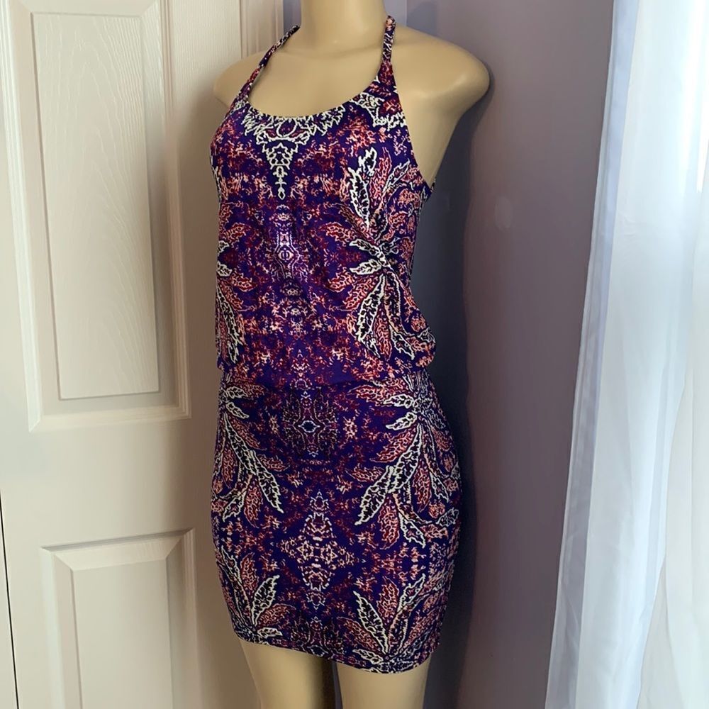 Athleta Swimdress Swimsuit Swimwear XXS purple paisley